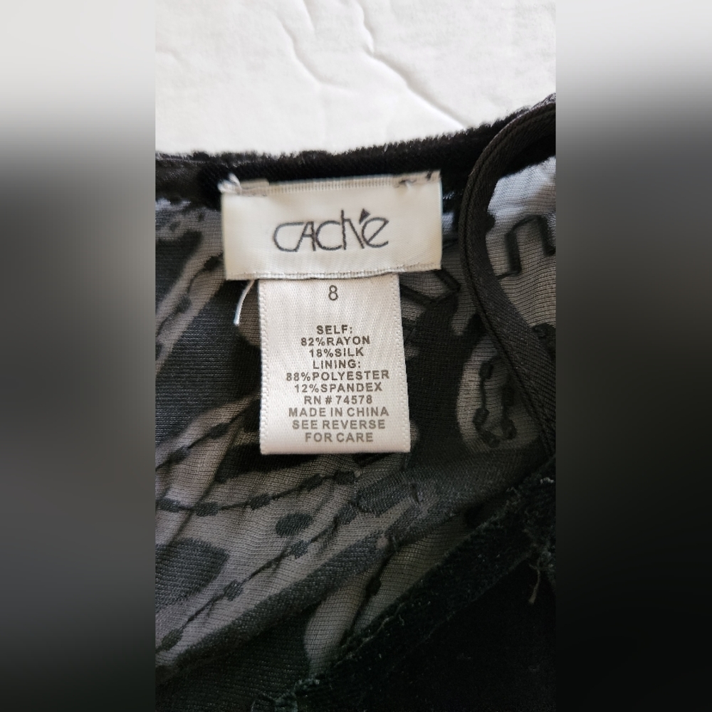 CASHE Emblished Velvet Dress Size 8 - Picture 7 of 12